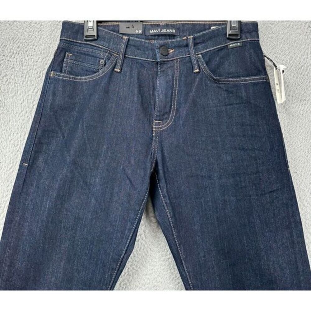 Mavi Zack Jeans Mens 29X32 Blue Distressed Straight Stretch 5 Pocket Denim NEW